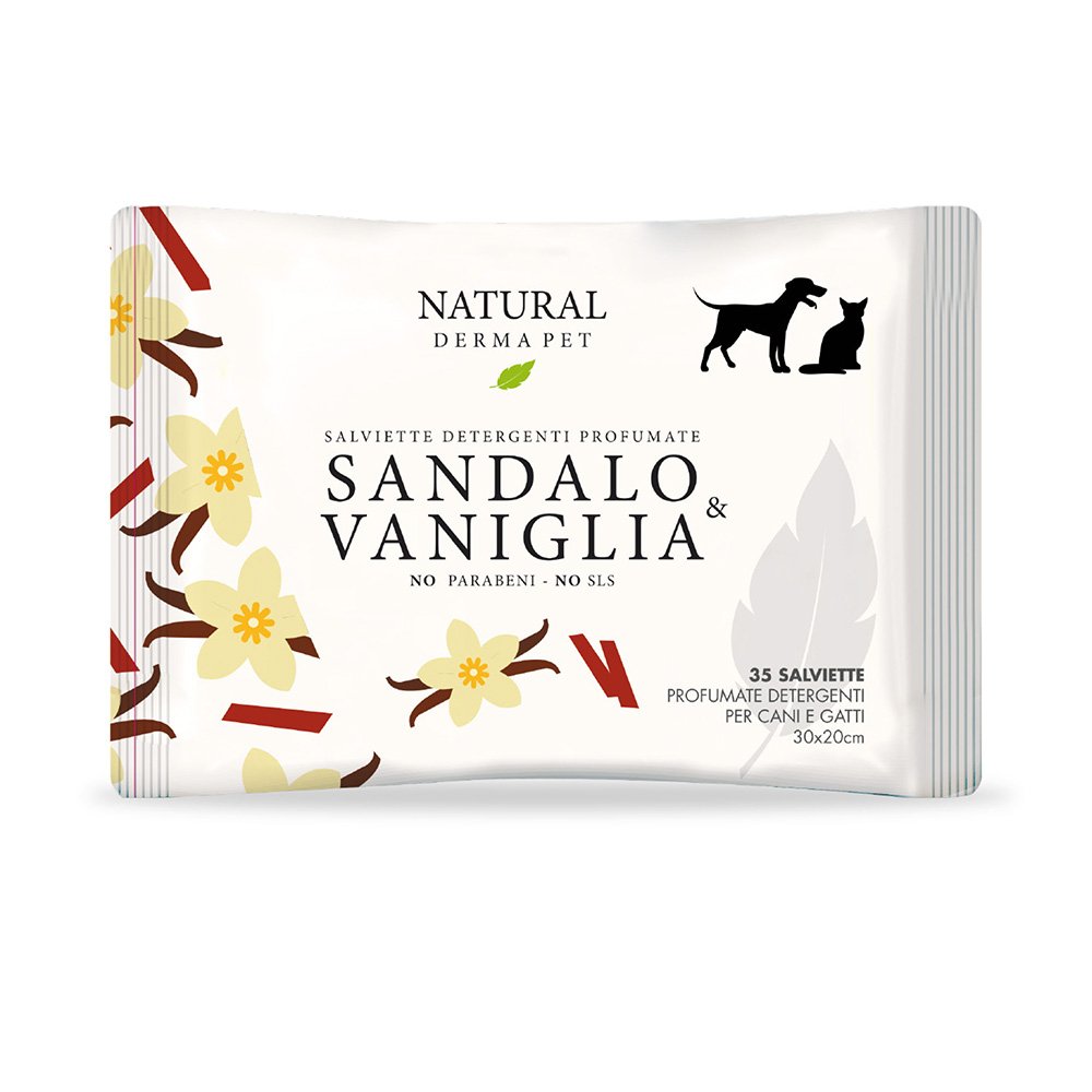 Natural Derma Pet Sandalwood, Vanilla Υγρά Μαντηλάκια Σκύλου, Γάτας 35τμχ