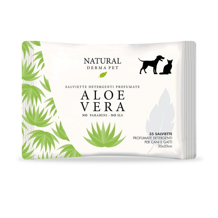 Natural Derma Pet Aloe Υγρά Μαντηλάκια Σκύλου, Γάτας με Αλόη 35τμχ