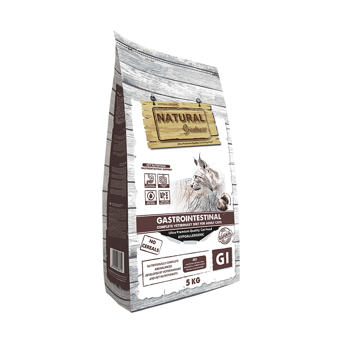Natural Greatness Gastrointestinal Υποαλλεργική Χωρίς Σιτηρά Κλινική Ξηρά Τροφή για Διάρροια Γάτας 5kg
