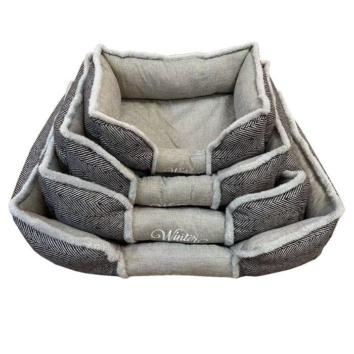 Pet Camelot Κρεβάτι Σκύλου Winter Γκρι, Μαύρο 2 όψεων XL 90χ70εκ.