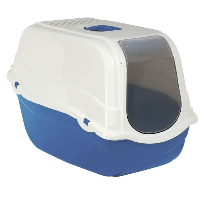 Pet Camelot Μπλε, Λευκή Κλειστή Τουαλέτα Γάτας Romeo 57χ39χ41 εκ με Πορτάκι και Φίλτρο