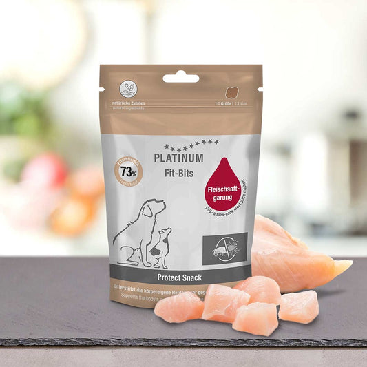 PLATINUM Fit-Bits Protect Μαγειρευτές, Αντιπαρασιτικές Λιχουδιές Σκύλου με 73% Φρέσκο Κοτόπουλο - 150gr