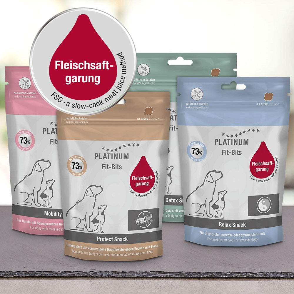 PLATINUM Συνδυασμός Λιχουδιών Σκύλου Fit Bits Detox, Mobility, Protect, Relax