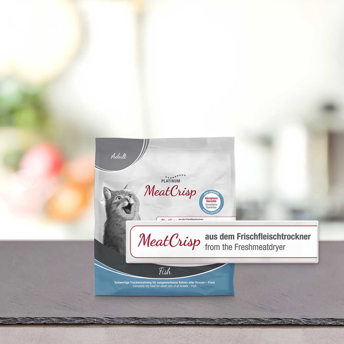 PLATINUM Meatcrisp Adult Fish Αποξηραμένη Ξηρά Τροφή για Ενήλικες Γάτες με 82% Φρέσκο Ψάρι 400gr