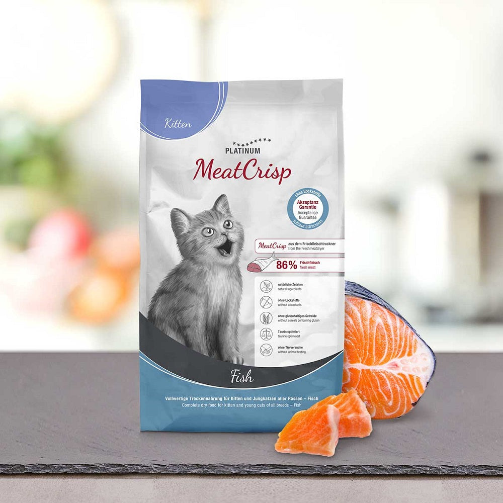 PLATINUM Meatcrisp Kitten Fish Αποξηραμένη Ξηρά Τροφή για Γατάκια με 86% Φρέσκο Ψάρι 1.5kg