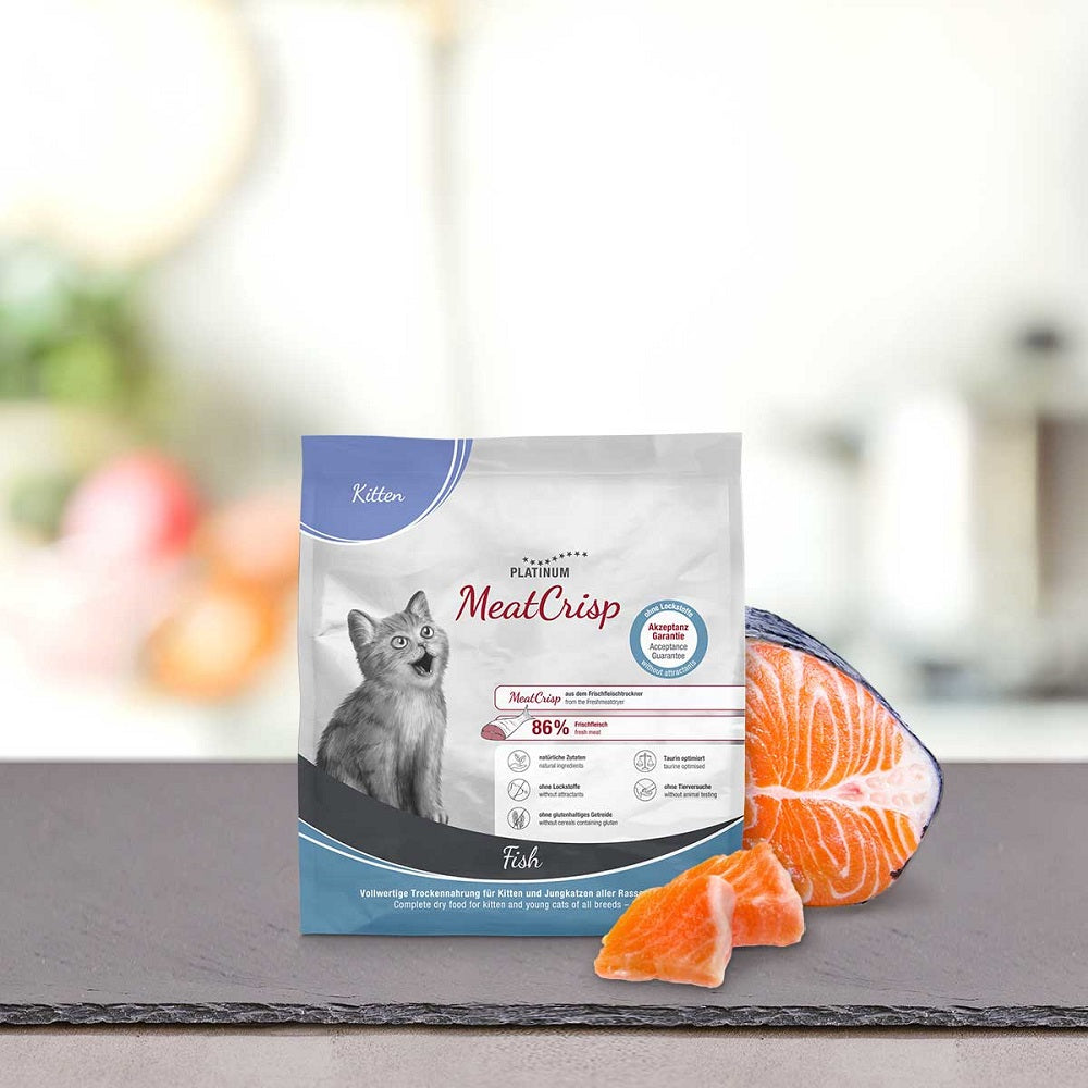 PLATINUM Meatcrisp Kitten Fish Αποξηραμένη Ξηρά Τροφή για Γατάκια με 86% Φρέσκο Ψάρι 400gr