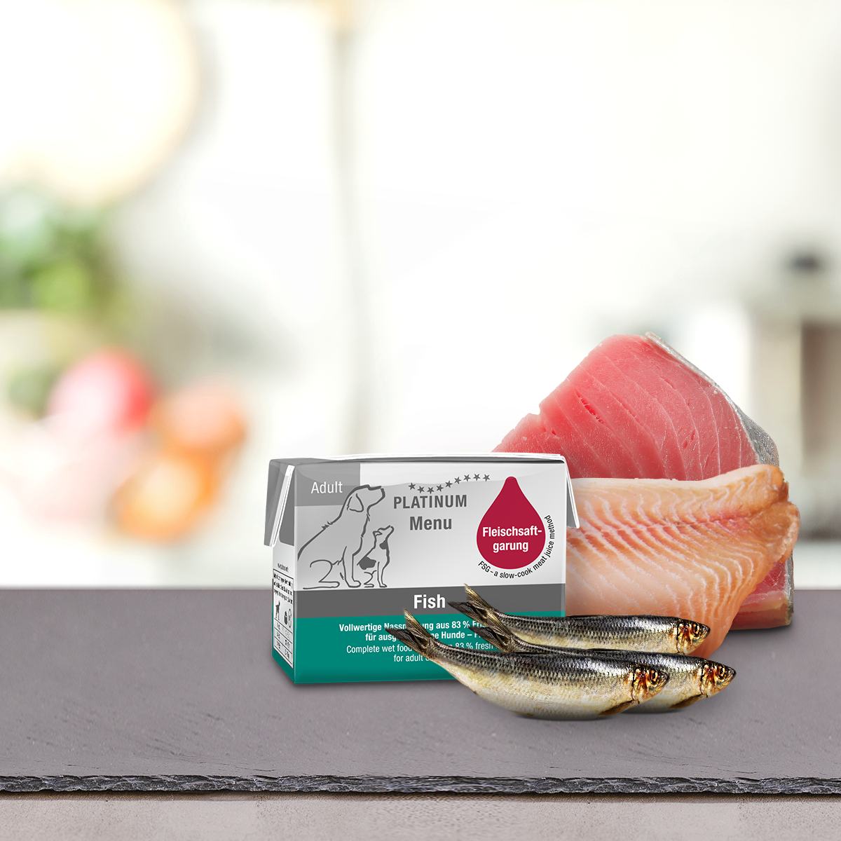 PLATINUM MENU Μαγειρευτή (FSG) Υγρή Τροφή Σκύλου, Ψάρι 12x90gr