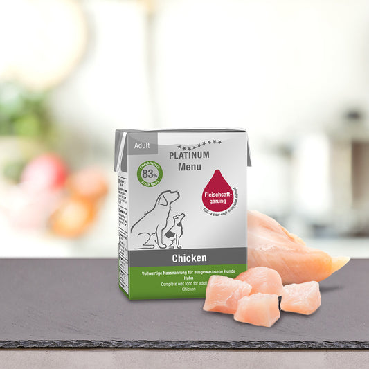 PLATINUM MENU Μαγειρευτή (FSG) Υγρή Τροφή Σκύλου, Κοτόπουλο 12x185gr
