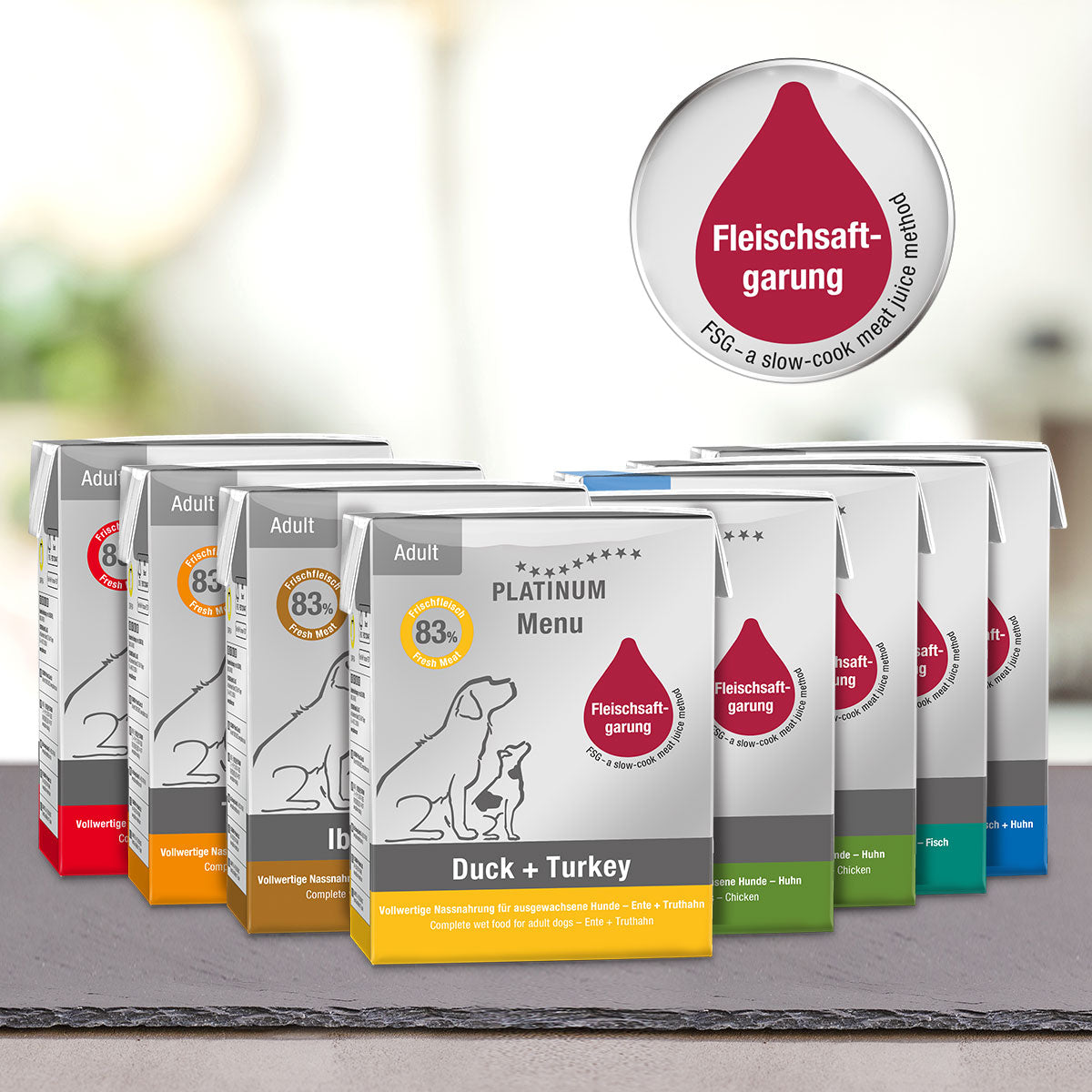 PLATINUM ADULT Mix Menu Μαγειρευτών (FSG) Υγρών Τροφών Σκύλου 12 x 375gr - Συνδυασμός 1