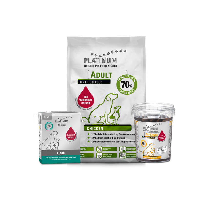 PLATINUM Πακέτο Γνωριμίας Μαγειρευτών (FSG) Τροφών και Λιχουδιών Σκύλου Νο1