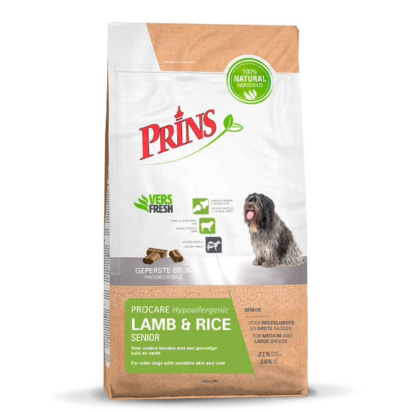 Prins Procare Lamb & Rice Senior Hypoallergenic Ψυχρής Έκθλιψης Ξηρά Τροφή Σκύλου 15kg