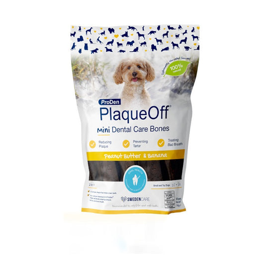 Proden Plaqueoff Mini Dental Bones Banana για Εξάλειψη Κακοσμίας, Οδοντικής Πέτρας, Πλάκας Σκύλου 340γρ