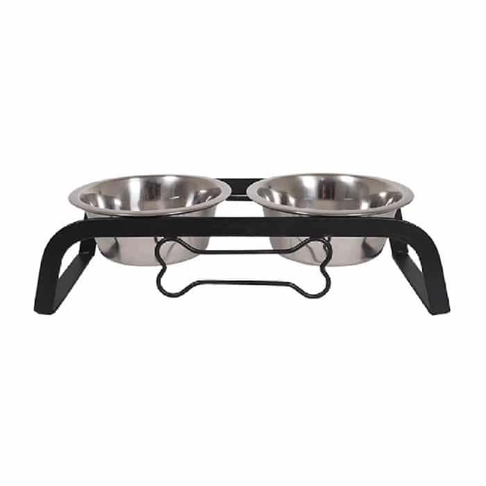 Rosewood Pet Platter Διπλό Μπωλ 800ml με Σιδερένια Βάση