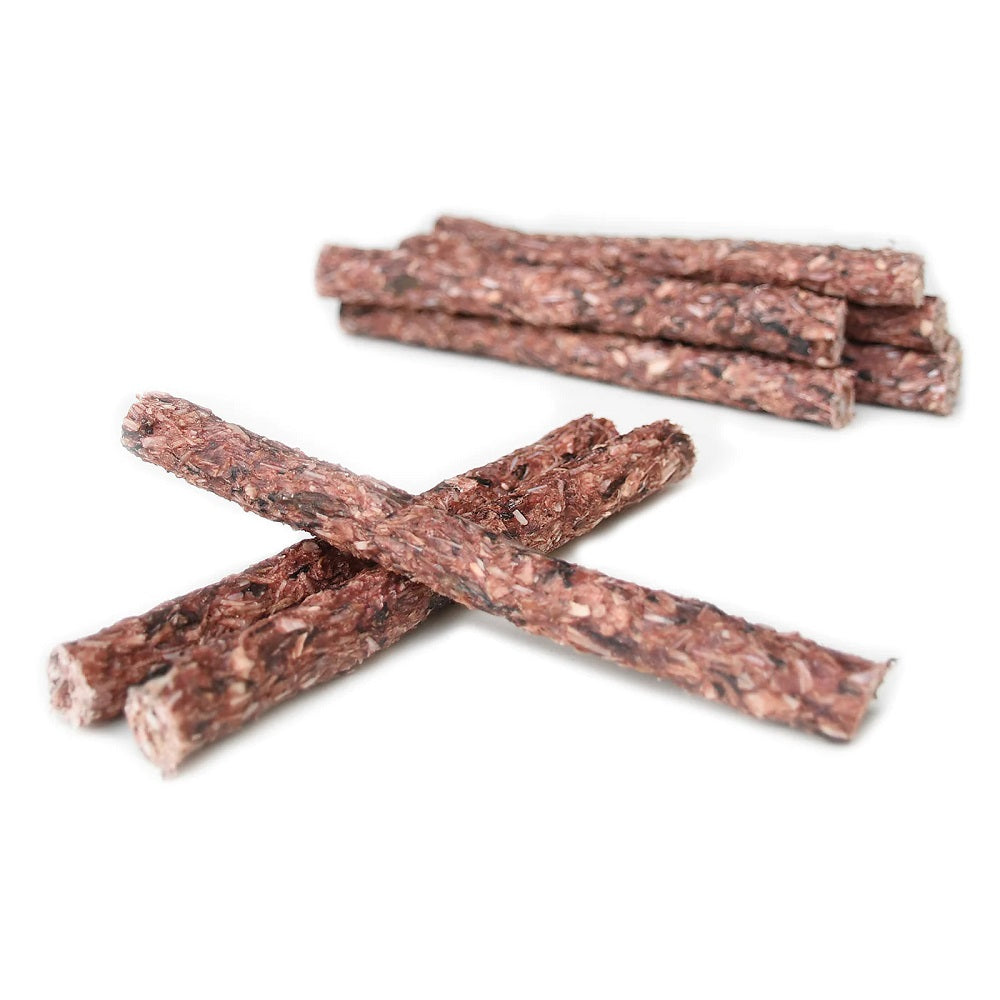 Sanadog Cod Skins Αποξηραμένες Λιχουδιές Μασήματος Σκύλου από Δέρμα Μπακαλιάρου, Φράουλα 13εκ (10 ΤΜΧ)