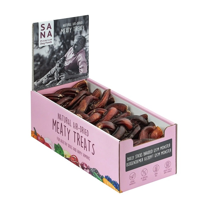 Sanadog Braided Bully Pizzle Stick Αποξηραμένη Φυσική Λιχουδιά Μασήματος Σκύλου 12εκ