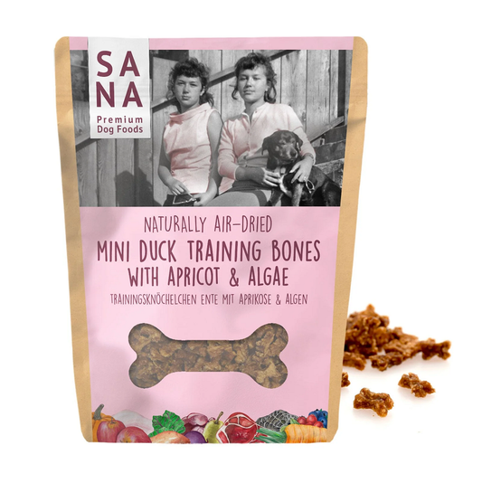 Sanadog Mini Duck Training Bones Αποξηραμένες Φυσικές Λιχουδιές με Πάπια, Βερίκοκο, Φύκια 100γρ