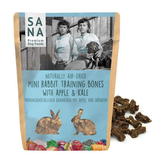 Sanadog Mini Rabbit Training Bones Apple, Kale Αποξηραμένες Φυσικές Λιχουδιές με Κουνέλι 100γρ