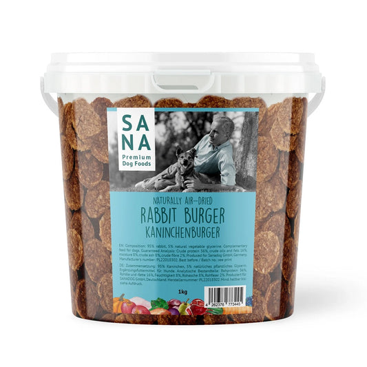 Sanadog Rabbit Burgers Αποξηραμένες Φυσικές Λιχουδιές με Κουνέλι 1kg