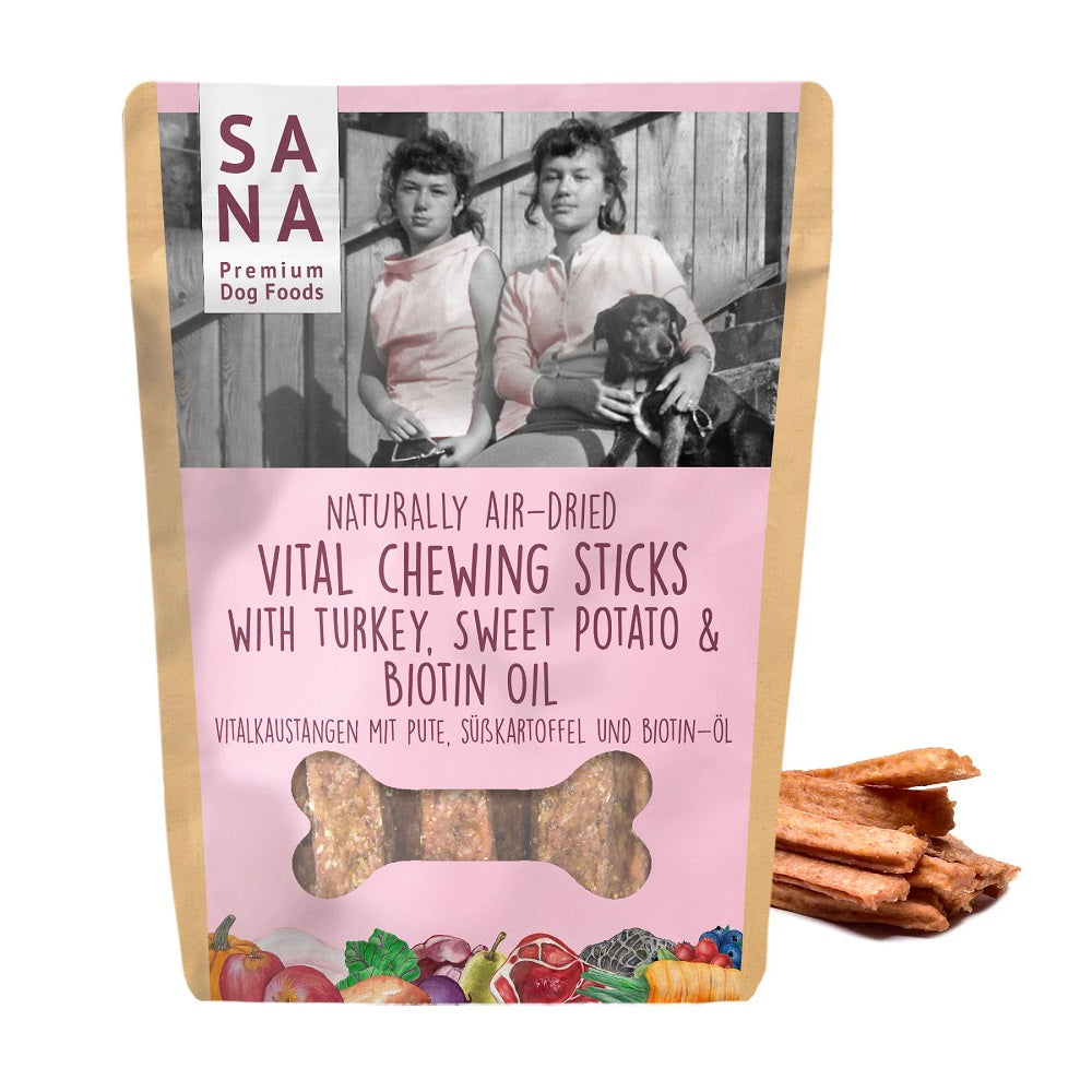 Sanadog Vital Chewing Sticks Αποξηραμένες Λιχουδιές Μασήματος με Γαλοπούλα, Βιοτίνη, Λινέλαιο 150γρ