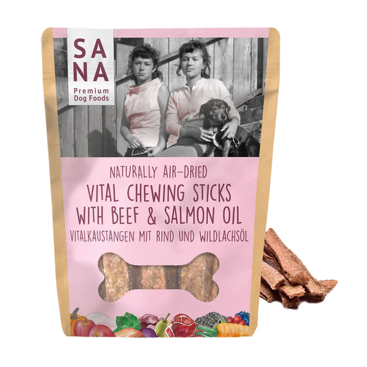 Sanadog Vital Chewing Sticks Αποξηραμένες Λιχουδιές Μασήματος με Μοσχάρι, Λάδι Σολομού 150γρ