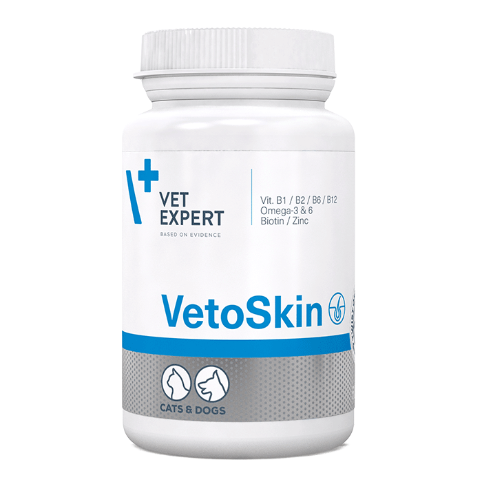 Vet Expert Vetoskin Συμπλήρωμα Διατροφής Σκύλου, Γάτας με Δερματολογικές Διαταραχές 60caps