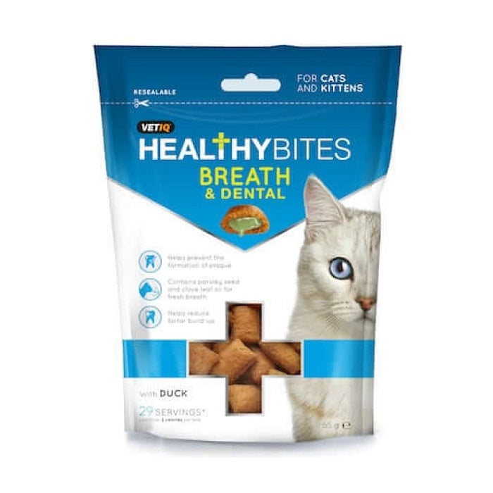 VETIQ Healthy Bites Breath & Dental Λιχουδιές Γάτας για Αναπνοή, Στοματική Υγιεινή 65γρ