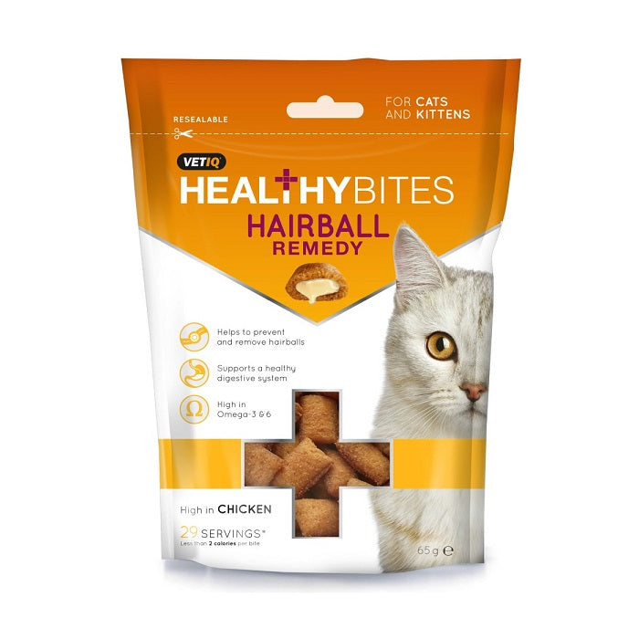 VETIQ Healthy Bites Hairball Remedy Λιχουδιές Γάτας για Τριχόμπαλες 65γρ