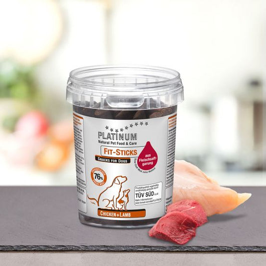 PLATINUM Fit-Sticks Μαγειρευτές Λιχουδιές Σκύλου, Κοτόπουλο & Αρνί - 300gr