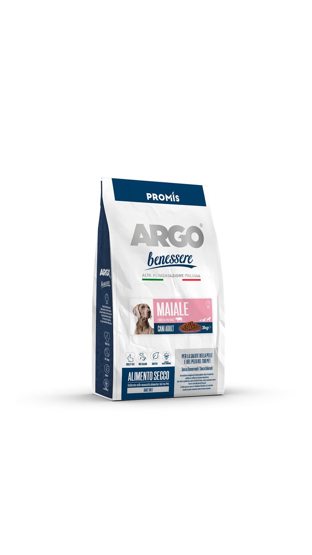 Promis Argo Benessere Premium Ξηρά Τροφή για Ενήλικους Σκύλους με Χοιρινό 3kg