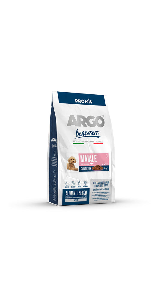 Promis Argo Benessere Premium Ξηρά Τροφή για Ενήλικους Μίνι Σκύλους με Χοιρινό 3kg