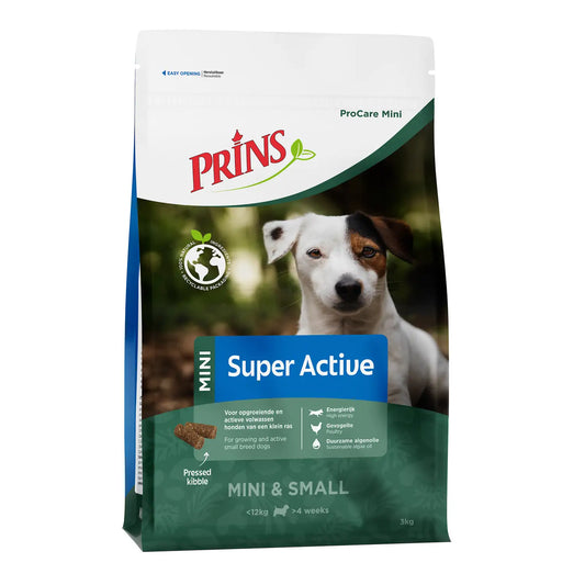 Prins Procare Mini Super Active Ψυχρής Έκθλιψης Ξηρά Τροφή Σκύλου 3kg