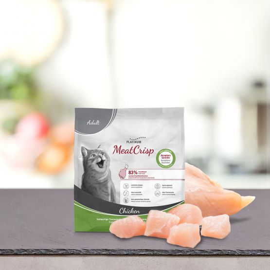 PLATINUM Meatcrisp Adult Chicken Αποξηραμένη Ξηρά Τροφή για Ενήλικες Γάτες με 83% Φρέσκο Κοτόπουλο 400gr