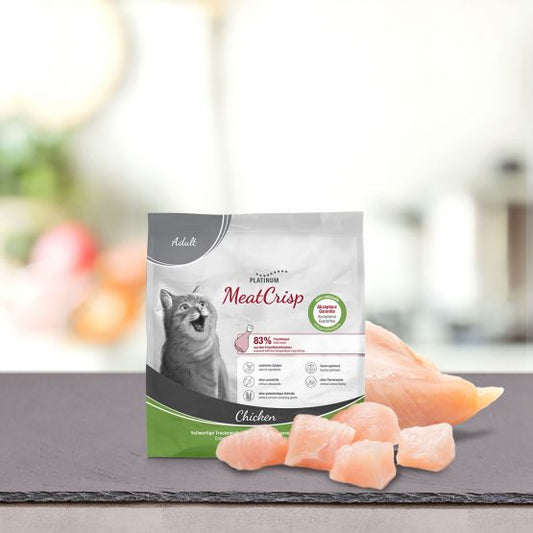 PLATINUM Meatcrisp Adult Chicken Αποξηραμένη Ξηρά Τροφή για Ενήλικες Γάτες με 83% Φρέσκο Κοτόπουλο 400gr