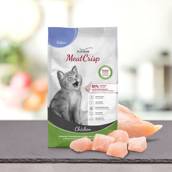 PLATINUM Meatcrisp Kitten Chicken Αποξηραμένη Ξηρά Τροφή για Γατάκια με 83% Φρέσκο Κοτόπουλο 4x3kg